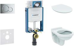 Geberit Kombifix - Falra szerelhető szerelőkészlet, WC Alpha ülőkével, gomb Sigma01, fényes króm, csillogó króm 110.302. 00.5 ND2 (110.302.00.5 ND2)