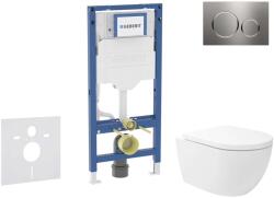 Geberit Duofix - Előfali szerelő készlet, Oudee Vortex WC és softclose ülőke, Sigma20 vezérlőgomb, acél SANI11CA6107B (SANI11CA6107B)
