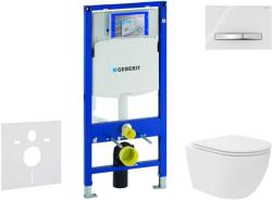 Geberit Duofix - Előfali szerelő készlet, kompakt WC Oudee Vortex és softclose ülőke, Sigma50 vezérlőgomb, króm/alpesi fehér SANI11CA3166 (SANI11CA3166)
