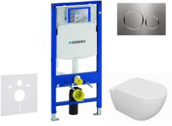 Geberit Duofix - Előfali szerelő készlet, Oudee WC és softclose ülőke, Sigma20 vezérlőgomb, acél SANI11CA6100 (SANI11CA6100)