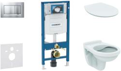 Geberit Duofix - Falra szerelhető szerelőkészlet, Alpha WC ülőkével, Sigma30 nyomógomb, króm matt/króm 111.300. 00.5 ND7 (111.300.00.5 ND7)