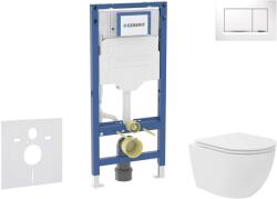 Geberit Duofix - Előfali szerelő készlet, kompakt WC Oudee Vortex és softclose ülőke, Sigma30 vezérlőgomb, fehér/króm SANI11CA3164B (SANI11CA3164B)