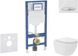 Geberit Duofix - Előfali szerelő készlet, kompakt WC Oudee Vortex és softclose ülőke, Sigma50 vezérlőgomb, króm/alpesi fehér SANI11CA3166B (SANI11CA3166B)