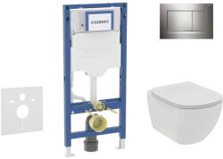 Geberit Duofix - Előfali szerelő készlet, Tesi WC és softclose ülőke, Sigma20 vezérlőgomb, fényes króm/matt króm SANI11CD1113 (SANI11CD1113)