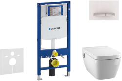 Geberit Duofix - Modul a fali WC-hez nyomógombos Sigma50, alpesi fehér + Tece One - zuhanyzós WC és ülőkéje, perem nélküli, SoftClose 111.300. 00.5 NT8 (111.300.00.5 NT8)