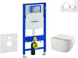 Geberit Duofix - Falsík alatti szerelési rendszer, Gaia WC és softclose ülőkével, Sigma20 gomb, fehér/króm SANI11CA3122 (SANI11CA3122)