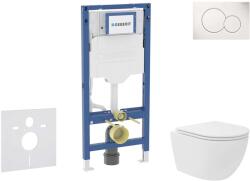 Geberit Duofix - Előfali szerelő készlet, kompakt WC Oudee Vortex és softclose ülőke, Sigma01 vezérlőgomb, alpesi fehér SANI11CA3162B (SANI11CA3162B)
