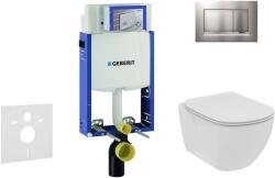 Geberit Kombifix - Ideal Standard Tesi fali WC és ülőkés szett, Sigma20 gombok, perem nélküli, SoftClose, matt króm/króm, perem nélküli, SoftClose, matt króm/króm 110.302. 00.5 NE7 (110.302.00.5 NE7)
