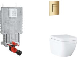 GROHE Uniset - Készlet fali beépítéshez, WC, SoftClose ülőkével és Skate Cosmopolitan gombbal, Triple Vortex, Cool Sunrise SANI15BB4107 (SANI15BB4107)
