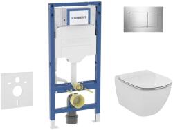 Geberit Duofix - Előfali szerelő készlet, Tesi WC és softclose ülőke, Sigma30 vezérlőgomb, fényes króm/matt króm SANI11CD1137 (SANI11CD1137)