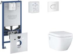 GROHE Rapid SLX - Készlet fali beépítéshez, WC, SoftClose ülőkével és Arena Cosmopolitan gombbal, alpesi fehér SANI11BB3112 (SANI11BB3112)