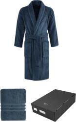 Soft Cotton PREMIUM férfi fürdőköpeny ajándákcsomagolásban + törölköző S + törölköző 50x100cm + box Kék / Blue