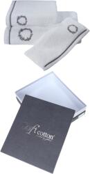 SOFT COTTON SEHZADE törölközőkből és fürdőlepedőkből álló ajándékcsomag, 2 db Fehér-ezüst hímzés / Silver