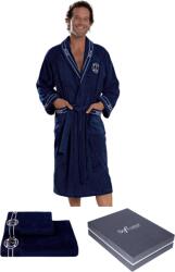 Soft Cotton MARINE MAN férfi fürdőköpeny ajándékdobozban + törölköző+ fürdőlepedő S + törölköző + fürdőlepedő + box Sötét kék / Navy