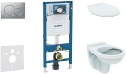 Geberit Duofix - Falra szerelhető szerelőkészlet, WC Alpha ülőkével, gombos Sigma01, matt króm, matt króm 111.300. 00.5 NR3 (111.300.00.5 NR3)