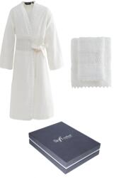 Soft Cotton DEMET női fürdőköpeny + törölköző + fürdőlepedő + box XL Vaj szín / Ecru