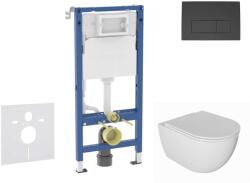 Geberit Duofix - Előfali szerelő készlet, Oudee WC és softclose ülőke, Delta50 vezérlőgomb, matt fekete SANI11CA5132B (SANI11CA5132B)