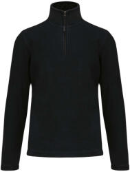Kariban Uniszex galléros, 1/4 cipzáras mikropolár pulóver, Kariban KA912, Black-S (ka912bl-s)