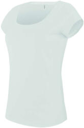 Kariban Női rövid ujjú, csónak nyakú pamut póló, Kariban KA384, White-L (ka384wh-l)