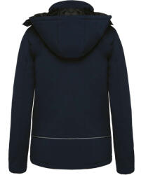 Kariban Női kapucnis, bélelt softshell kabát, Kariban KA651, Navy-L (ka651nv-l)