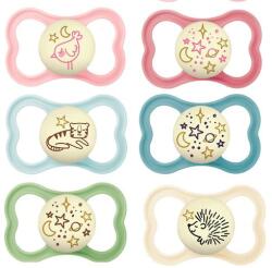 MAM Játszócumi Supreme Night, Világítós, dupla, megújult! szilikon lapított (méret: 3) 16+ hó (2 db/cs) - diaper