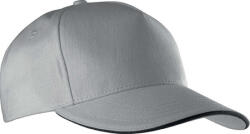 K-UP KP130 tépőzáras öt paneles pamut baseball sapka K-UP, Light Grey/Dark Grey-U (kp130lg-dg-u)