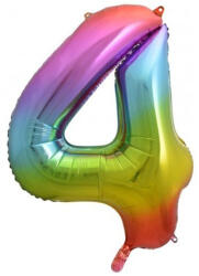  4-es Szám Óriás Fólia Lufi Szivárvány 105cm