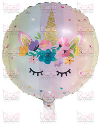  Unikornis szempillás fólia lufi, 45cm