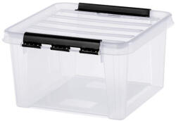 SMARTSTORE Műanyag tárolódoboz, 8 liter, fekete fogantyúkkal, SMARTSTORE "Classic 12", átlátszó (3495070) - bestoffice