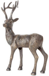  Fém karácsonyi szarvas figura 165b Acélszürke 22x9x42 cm (434633)