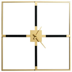  Dekoratív falióra 24 modern négyzet alakú Fekete/arany 80x5x80 cm (389908)