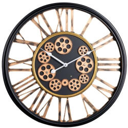  Dekoratív falióra 19 vintage stílusú Fekete/arany 54x9x54 cm (389830)