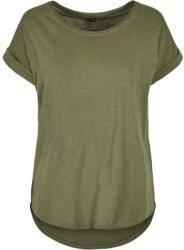 Build Your Brand Női póló hosszított hátsó résszel - Olív | 3XL (BY036-1000324655)