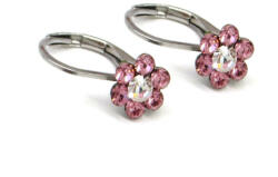 Pici Virág fülbevaló - light rose/crystal (2 éves kortól) (2021121306)