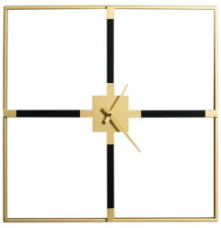  Dekoratív falióra 24 modern négyzet alakú Fekete/arany 60x5x60 cm (389904)