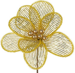  Karácsonyi virág áttetsző levelekkel Arany 28 cm (350914)