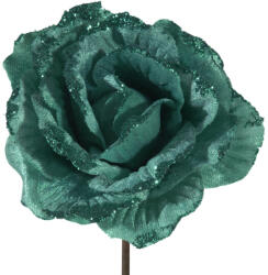  Csillogó karácsonyi Rózsa Türkiz 12 cm (351185)