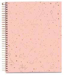 Miquelrius spirálfüzet, A5, 120 lap, négyzethálós, színregiszteres, keményfedeles, Rose