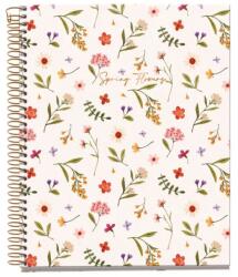 Miquelrius spirálfüzet, A5, 120 lap, négyzethálós, színregiszteres, keményfedeles SpringFlowers
