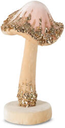  Gomba karácsonyi díszfigura 332a rózsaszín/arany12x11x24 cm (453862)