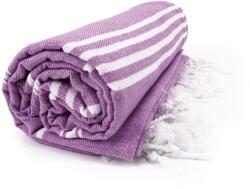 The One Towelling Sultan Hammam strandtörölköző - Lila / fehér | 100 x 180 cm (Hamsultan-8720289532284)
