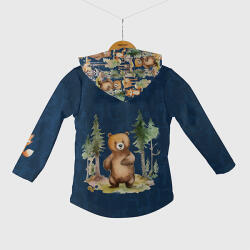 Takoy Panel szabásmintával 86-os softshell kabát erdei állatok kalandjai sötétkék