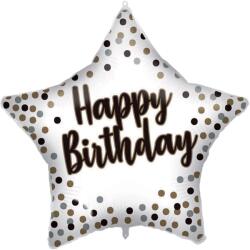 Procos Balon din folie - Stea Happy Birthday - alb 46 cm