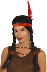Fiestas Guirca Perucă indiană cu pană