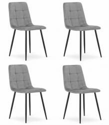 FDY Set 4 Scaune Bucatarie/Dining Jacob Gri Deschis Catifea