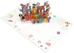 Kiriori Поздравителна картичка Kiriori Pop-up - ЧРД кучета (CSWBD045PAEN)