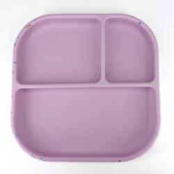 Coccorito Farfurie patrata din silicon compartimentata, Coccorito, Lila (coco_farf_sq_lila) Set pentru masa bebelusi