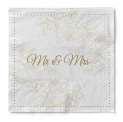 Sovie HoReCa Mank papírszalvéta 3 rétegű 33x33 cm 100 lap/csomag Mr & Mrs