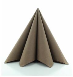 Mank Textilhatású egyszínű szalvéta 40x40 cm 50 lap/csomag - barna