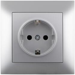 Entac Priza incastrabila 250V cu împământare argintiu Entac Arnold (ERWS1E-ARN-S)